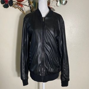 Zara Faux leather bomber jacket